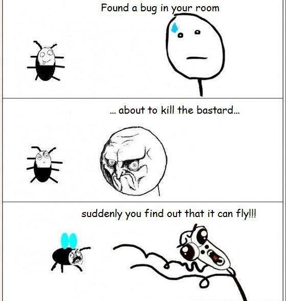 Surprise Bug Attack Reaction