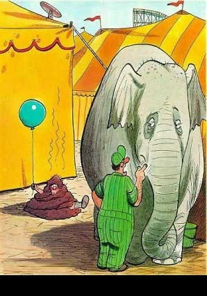 Elephant Fears Mouse Balloon