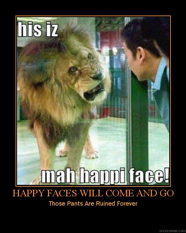 Lion's 'Happy' Face Scare
