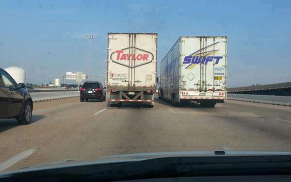 Trucking rivalry or music fan's dilemma?