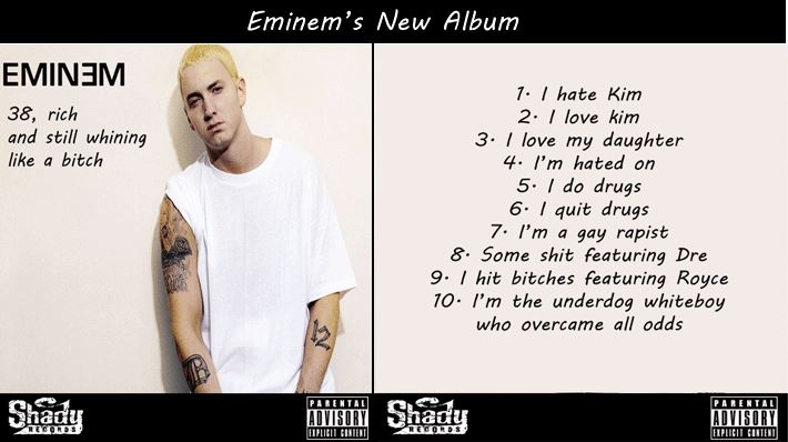 Eminem's Satirical Tracklist Hits the Shelves!