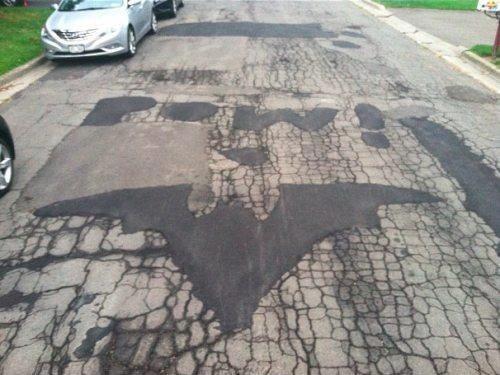 When potholes meet Gotham City.